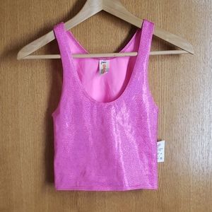 NWT J. Valentine Pink Sparkle Crop Top M/L